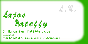 lajos mateffy business card