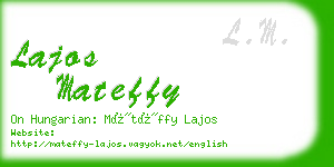 lajos mateffy business card